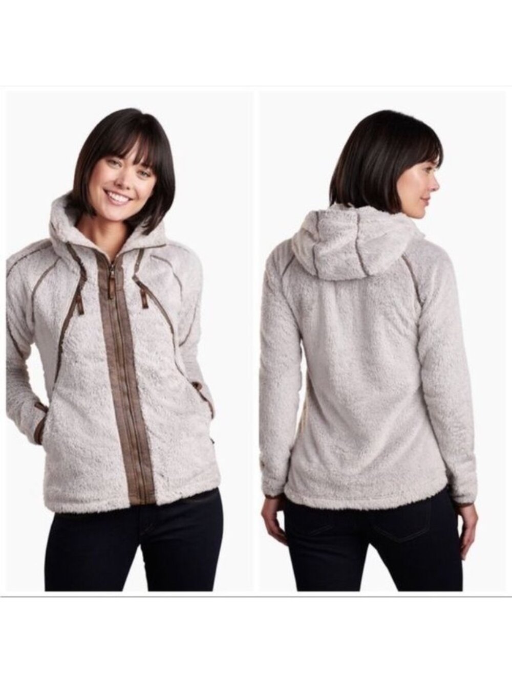 KUHL Flight luxury Fleece Jacket stone/brown size Medium